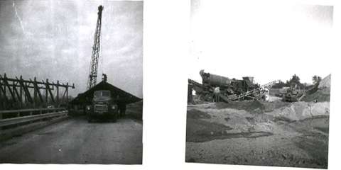 Left - Moving covered bridge,Right - Gravel pit